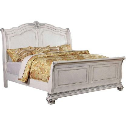  Furniture of America Isidora California King Sleigh Bed CM7799WH-CK-BED IMAGE 1