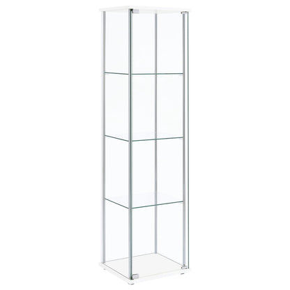 Coaster Furniture Bellatrix 951072 4-shelf Clear Glass Curio Cabinet - White IMAGE 1
