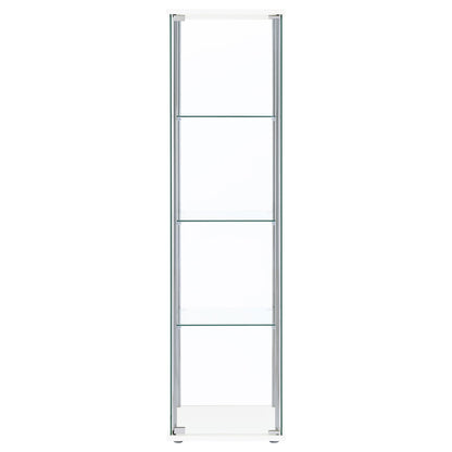 Coaster Furniture Bellatrix 951072 4-shelf Clear Glass Curio Cabinet - White IMAGE 2