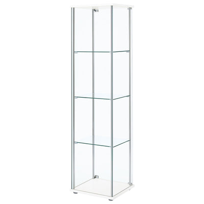 Coaster Furniture Bellatrix 951072 4-shelf Clear Glass Curio Cabinet - White IMAGE 7
