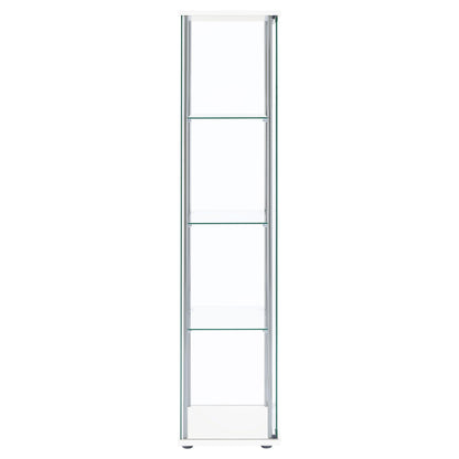 Coaster Furniture Bellatrix 951072 4-shelf Clear Glass Curio Cabinet - White IMAGE 8