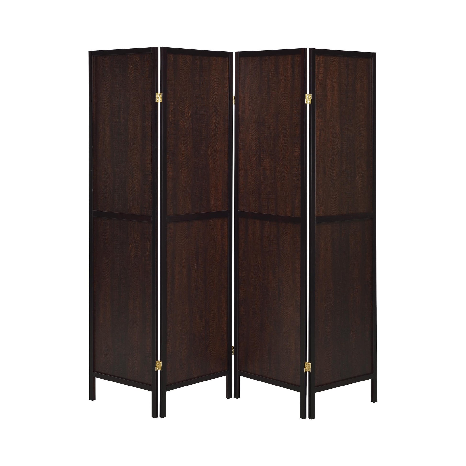 Coaster Furniture Deepika 961414 4-Panel Room Divider Folding Screen - Rustic Tobacco IMAGE 1