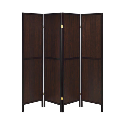 Coaster Furniture Deepika 961414 4-Panel Room Divider Folding Screen - Rustic Tobacco IMAGE 2