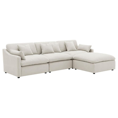 Coaster Furniture Hobson 551453 Square Upholstered Ottoman - Ivory