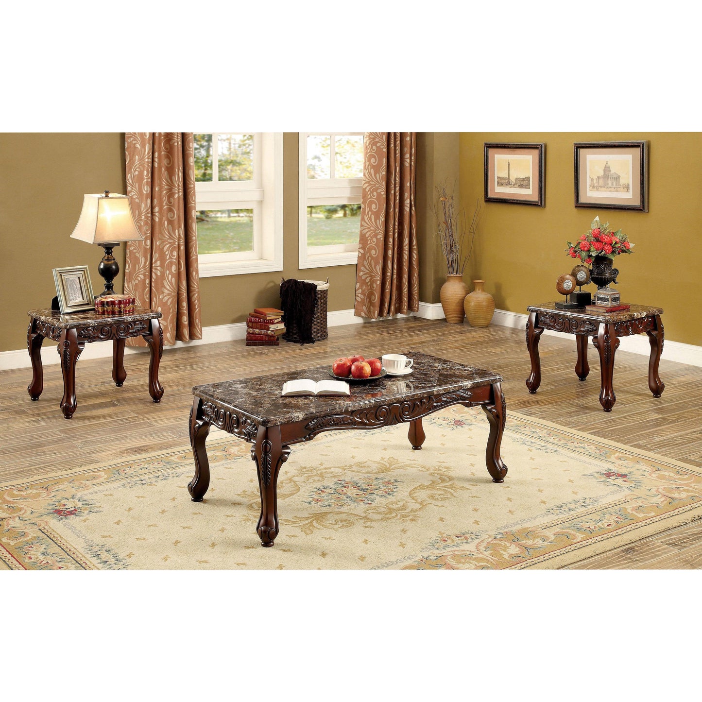  Furniture of America Lechester Table de Salon CM4487BR-3PK IMAGE 1