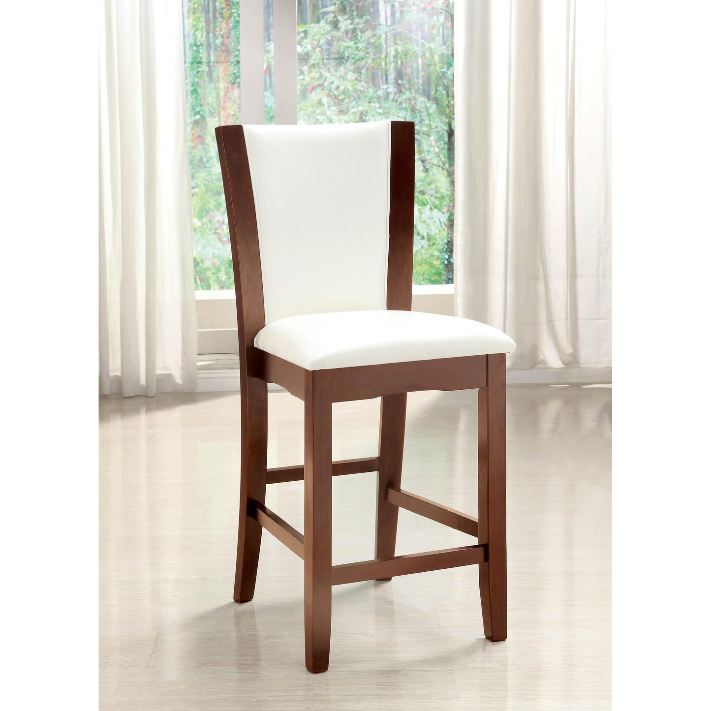  Furniture of America Manhattan Counter Height Dining Chair CM3710WH-PC-2PK IMAGE 1