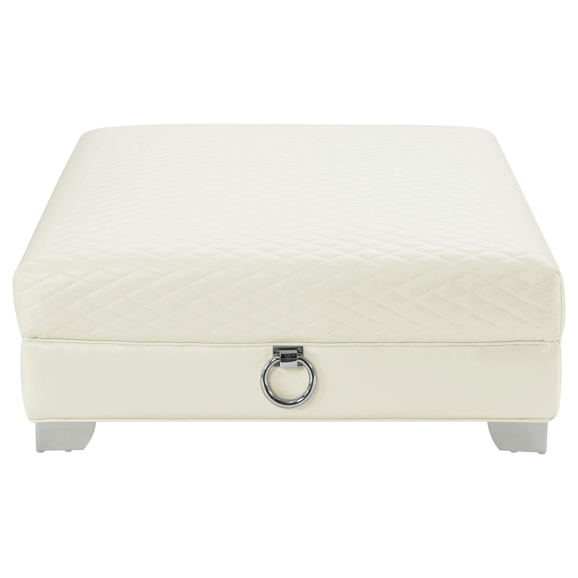 Coaster Furniture Chaviano 505394 Square Upholstered Ottoman - Pearl White IMAGE 2