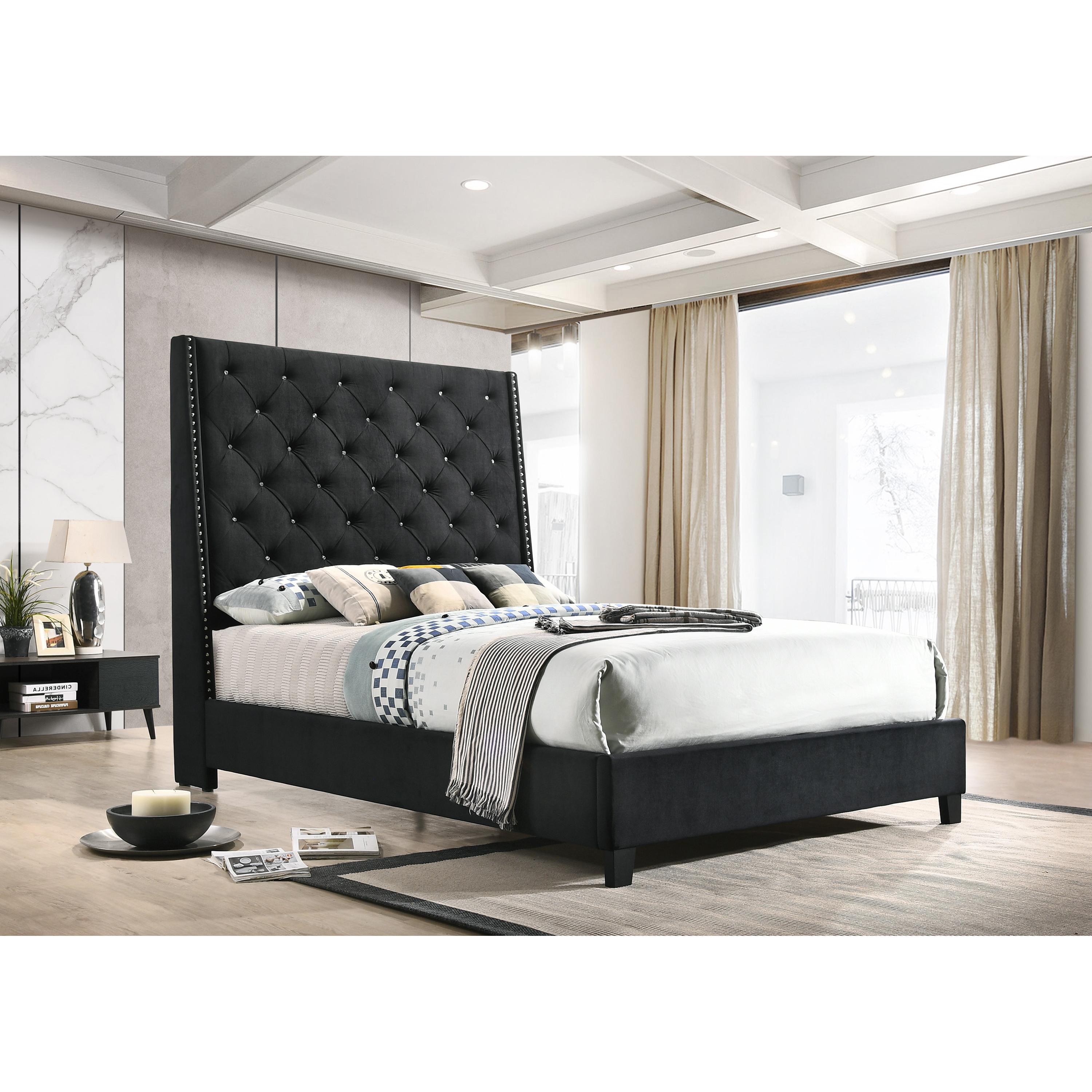  Crown Mark Chantilly Queen Upholstered Platform Bed 5265BK-Q-HB/5265BK-Q-FRW IMAGE 1