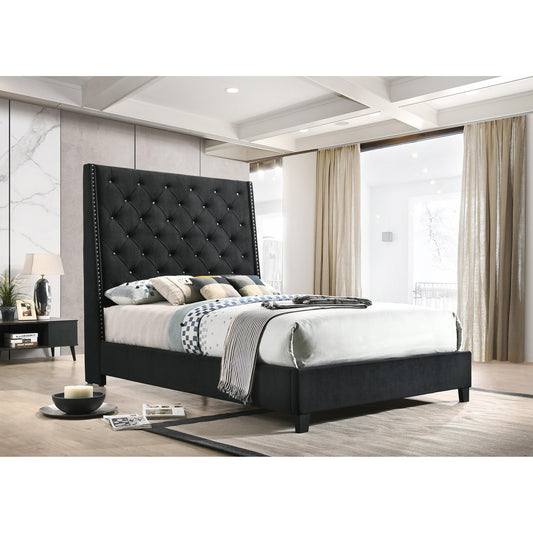  Crown Mark Chantilly Queen Upholstered Platform Bed 5265BK-Q-HB/5265BK-Q-FRW IMAGE 1