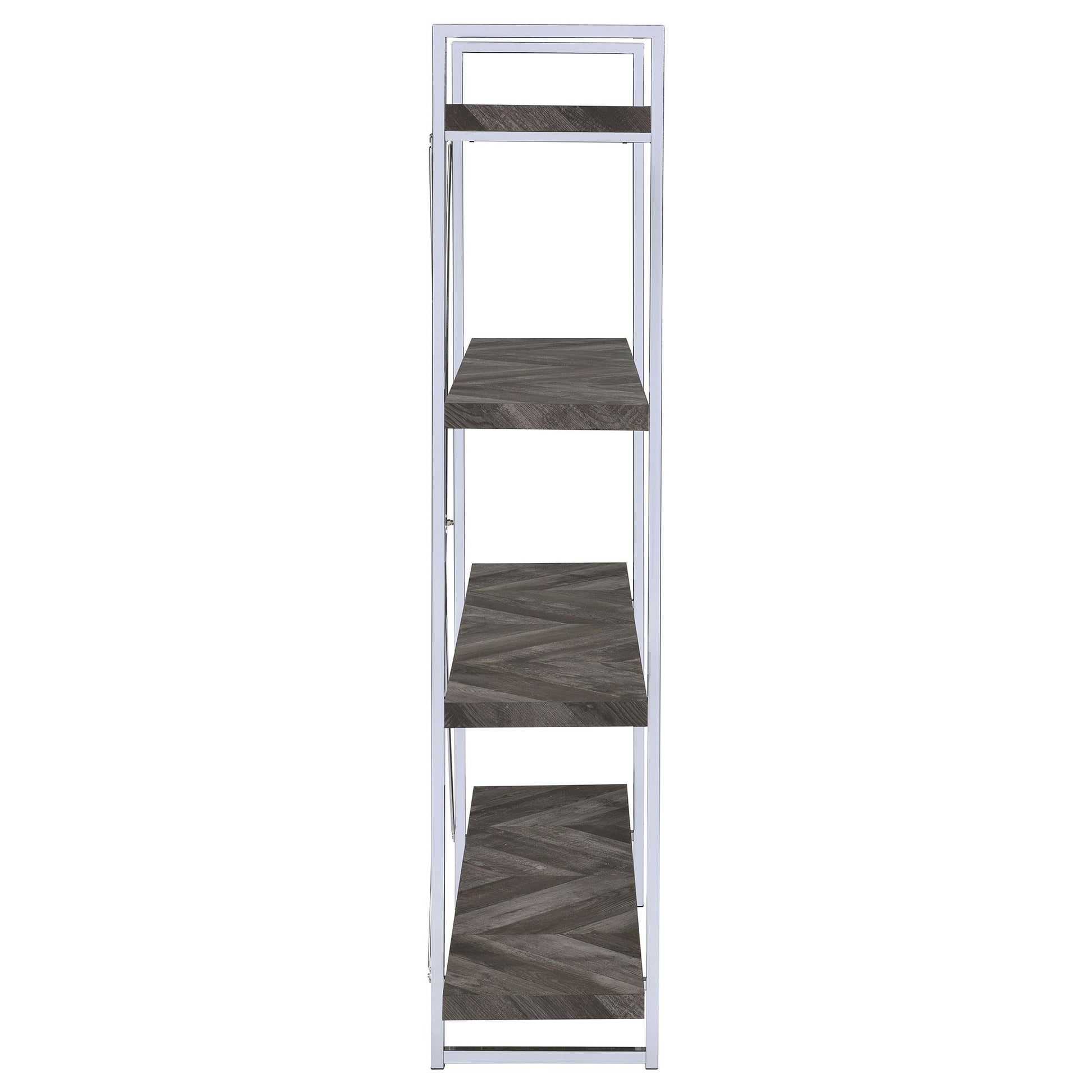 Coaster Furniture Grimma 802613 63-inch 4-shelf Bookshelf - Rustic Grey and Chrome IMAGE 8