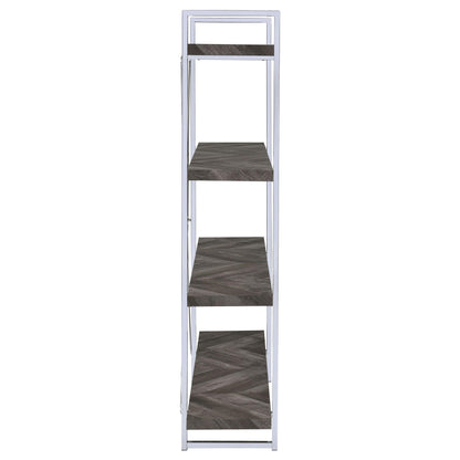 Coaster Furniture Grimma 802613 63-inch 4-shelf Bookshelf - Rustic Grey and Chrome IMAGE 8