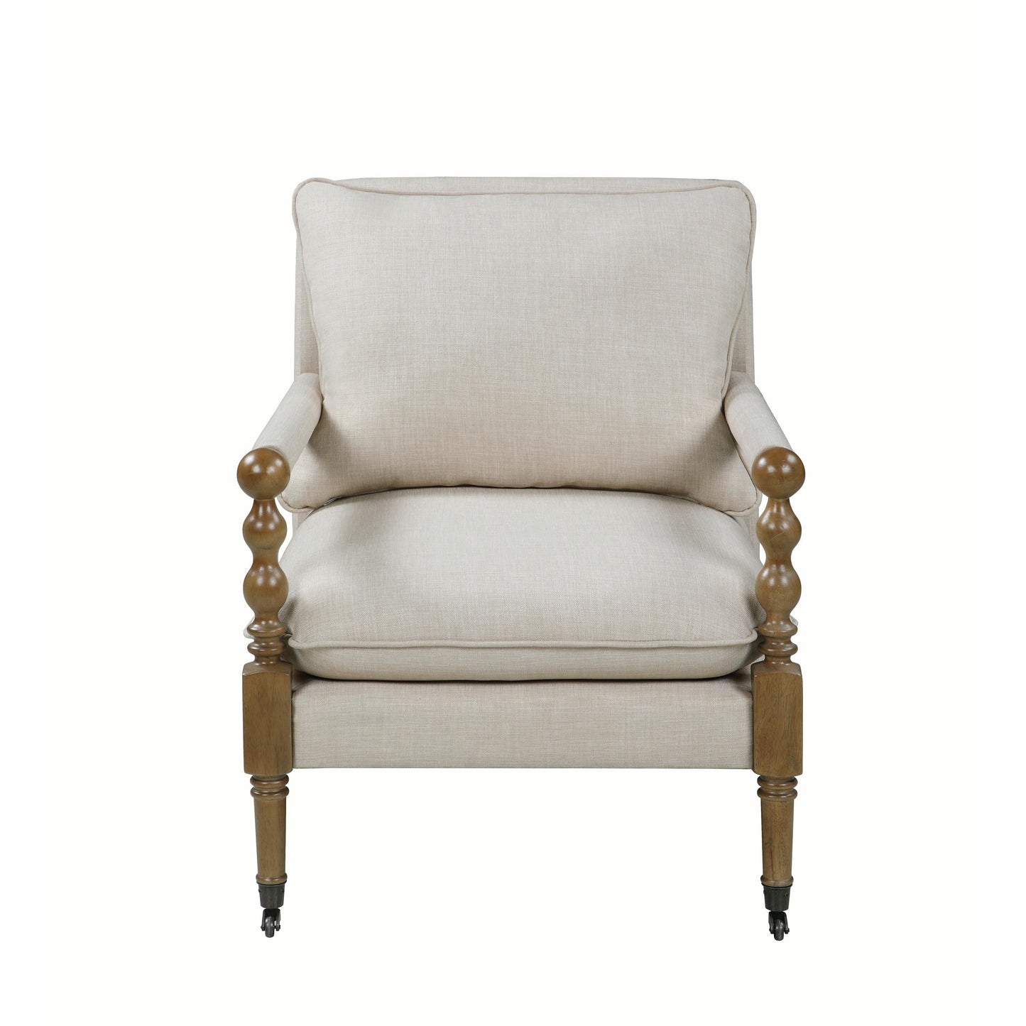  Coaster Furniture Dempsy 903058 Upholstered Accent Chair with Casters - Beige IMAGE 2