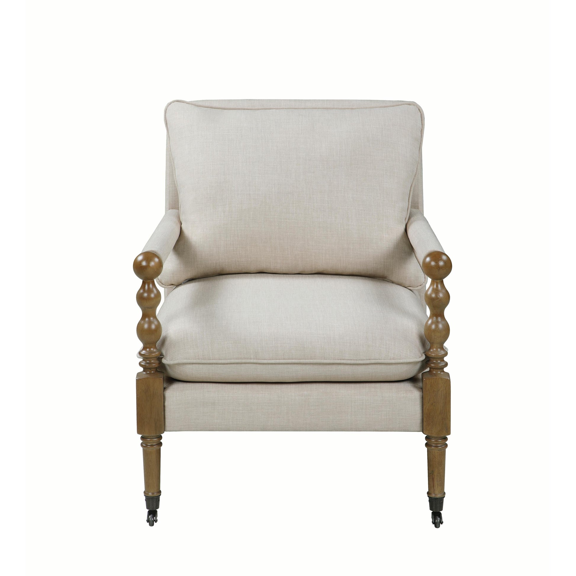  Coaster Furniture Dempsy 903058 Upholstered Accent Chair with Casters - Beige IMAGE 2
