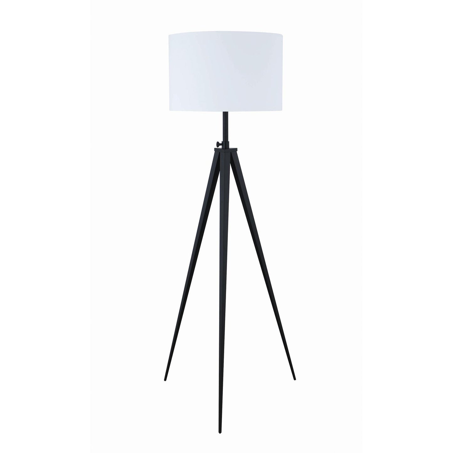  Coaster Furniture Harrington 920074 60-inch Drum Shade Metal Tripod Floor Lamp - Black IMAGE 1