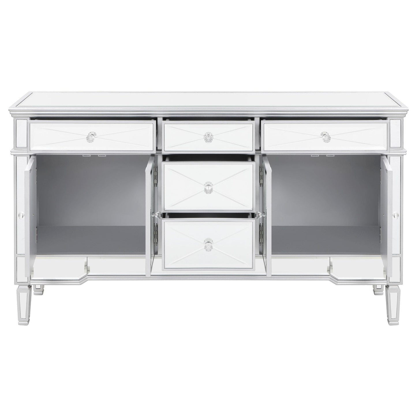 Coaster Furniture Duchess 950849 5-Drawer Mirrored Storage Accent Cabinet - Silver IMAGE 2