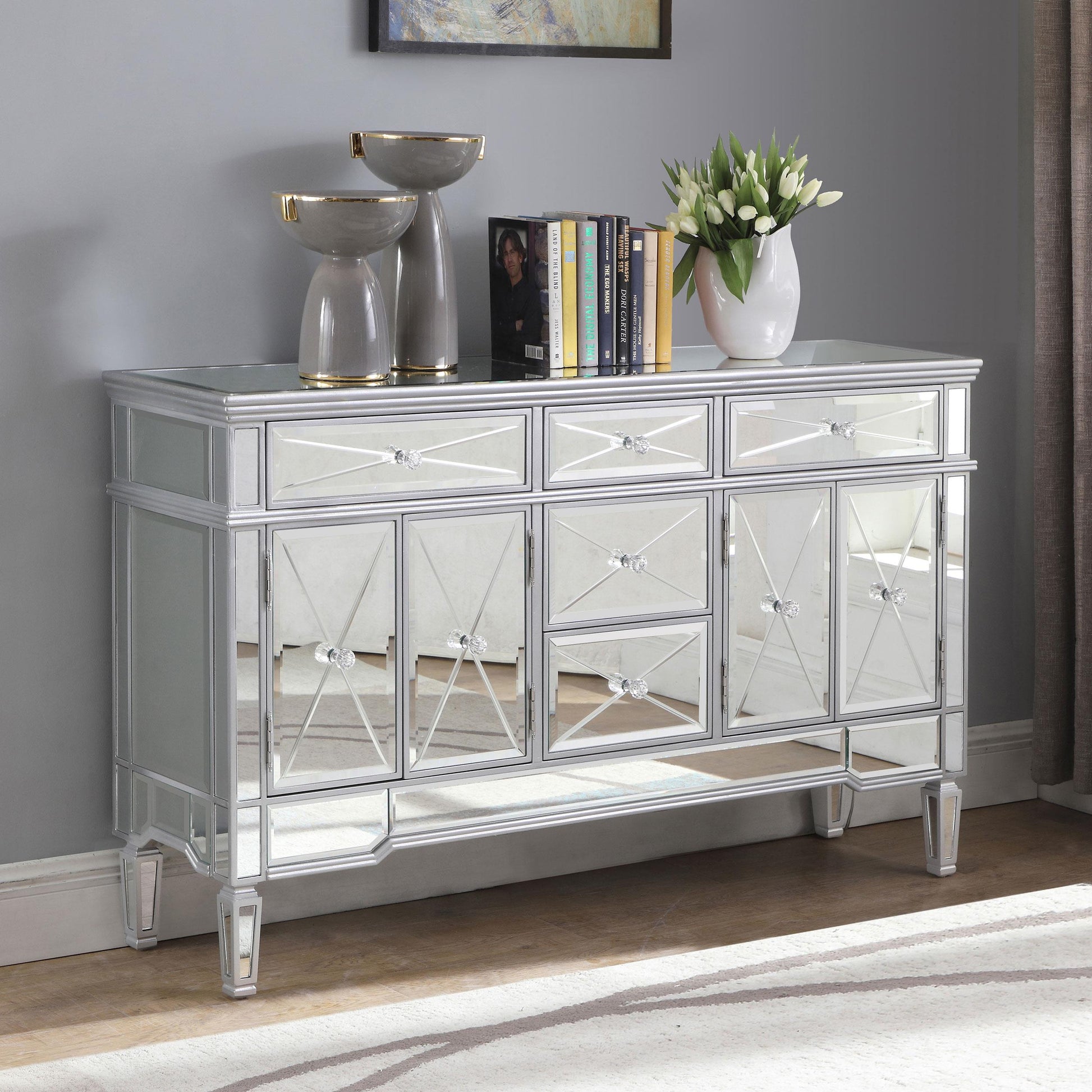 Coaster Furniture Duchess 950849 5-Drawer Mirrored Storage Accent Cabinet - Silver IMAGE 8