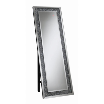 Coaster Furniture Carisi 961427 22 x 61 Inch Crystal Acrylic Standing Mirror - Silver IMAGE 1