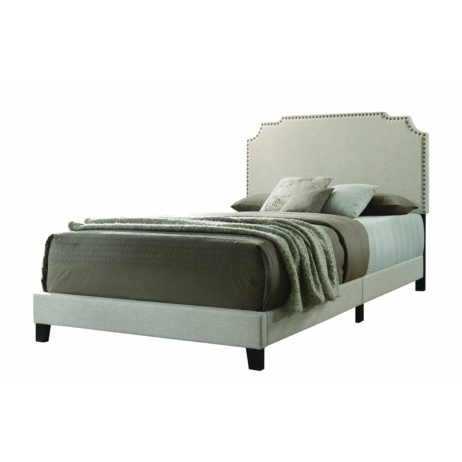  Coaster Furniture Tamarac 310061F Upholstered Full Panel Bed - Beige IMAGE 1