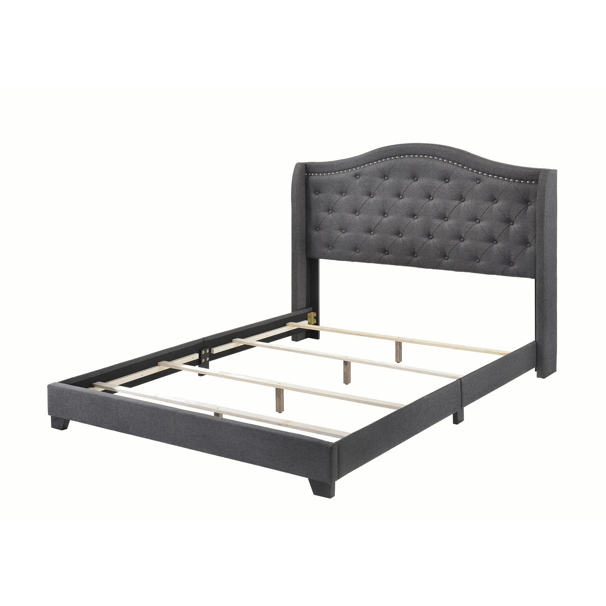 Coaster Furniture Sonoma 310072KE Upholstered Eastern King Wingback Bed - Grey IMAGE 2