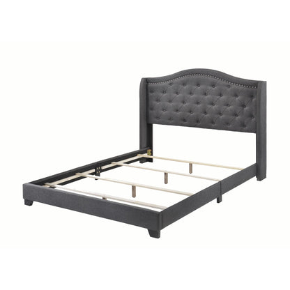  Coaster Furniture Sonoma 310072Q Upholstered Queen Wingback Bed - Grey IMAGE 2