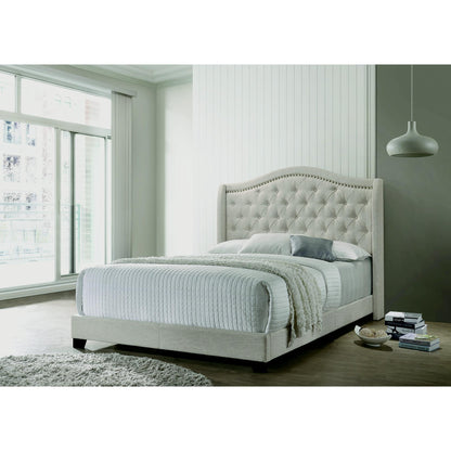 Coaster Furniture Sonoma 310073F Upholstered Full Wingback Bed - Beige IMAGE 4