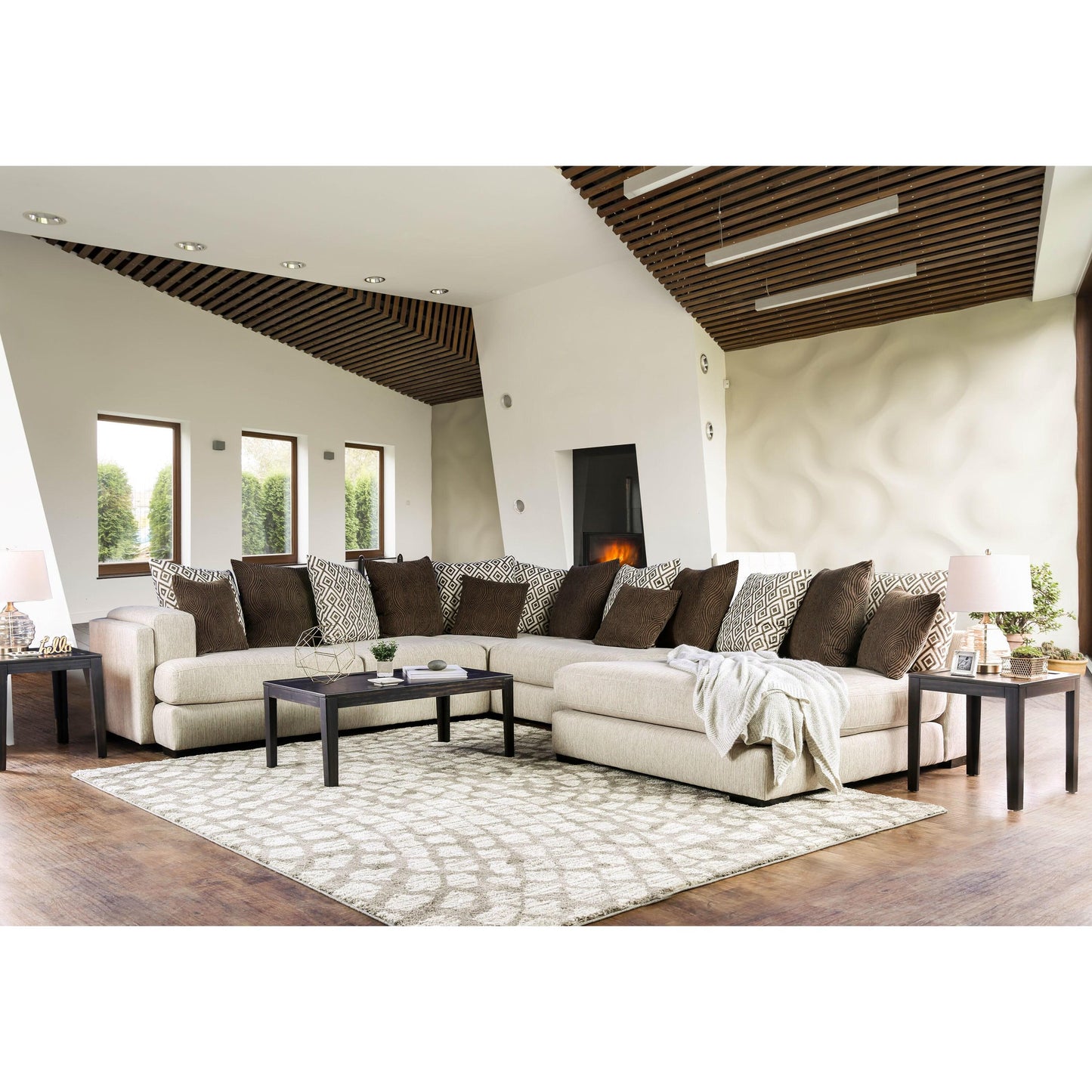  Furniture of America Giulianna Fabric 4 pc Sectional SM5180-SECT IMAGE 1