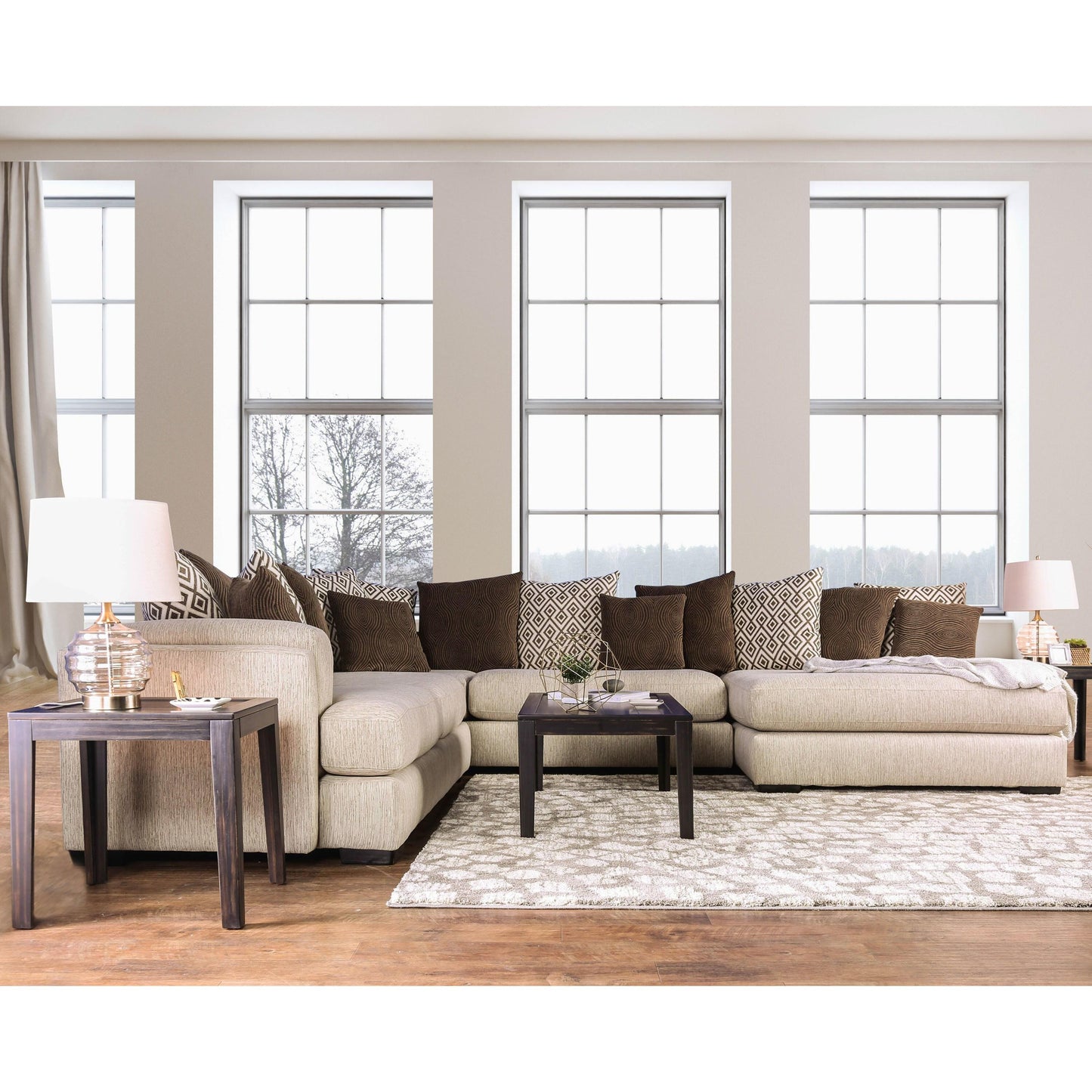  Furniture of America Giulianna Fabric 4 pc Sectional SM5180-SECT IMAGE 2