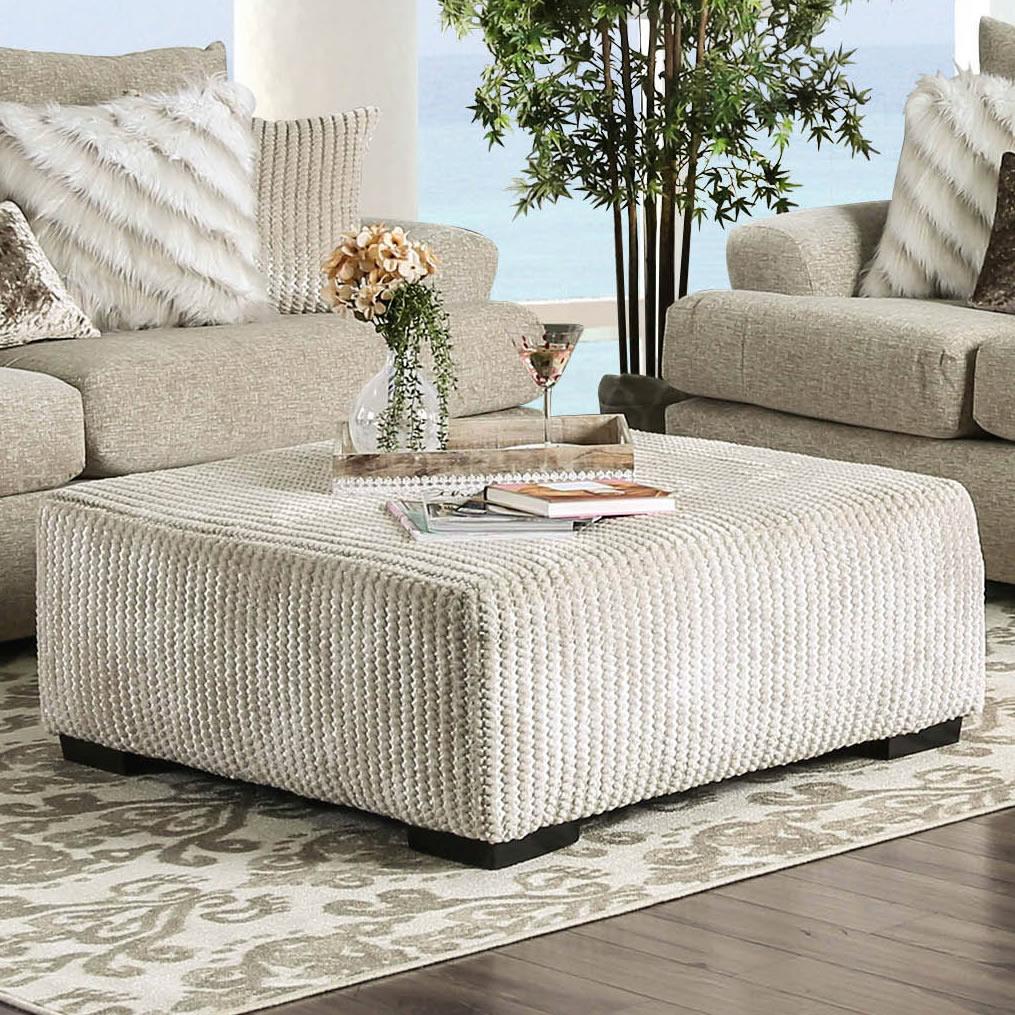  Furniture of America Anthea Fabric Ottoman SM5140-OT IMAGE 1