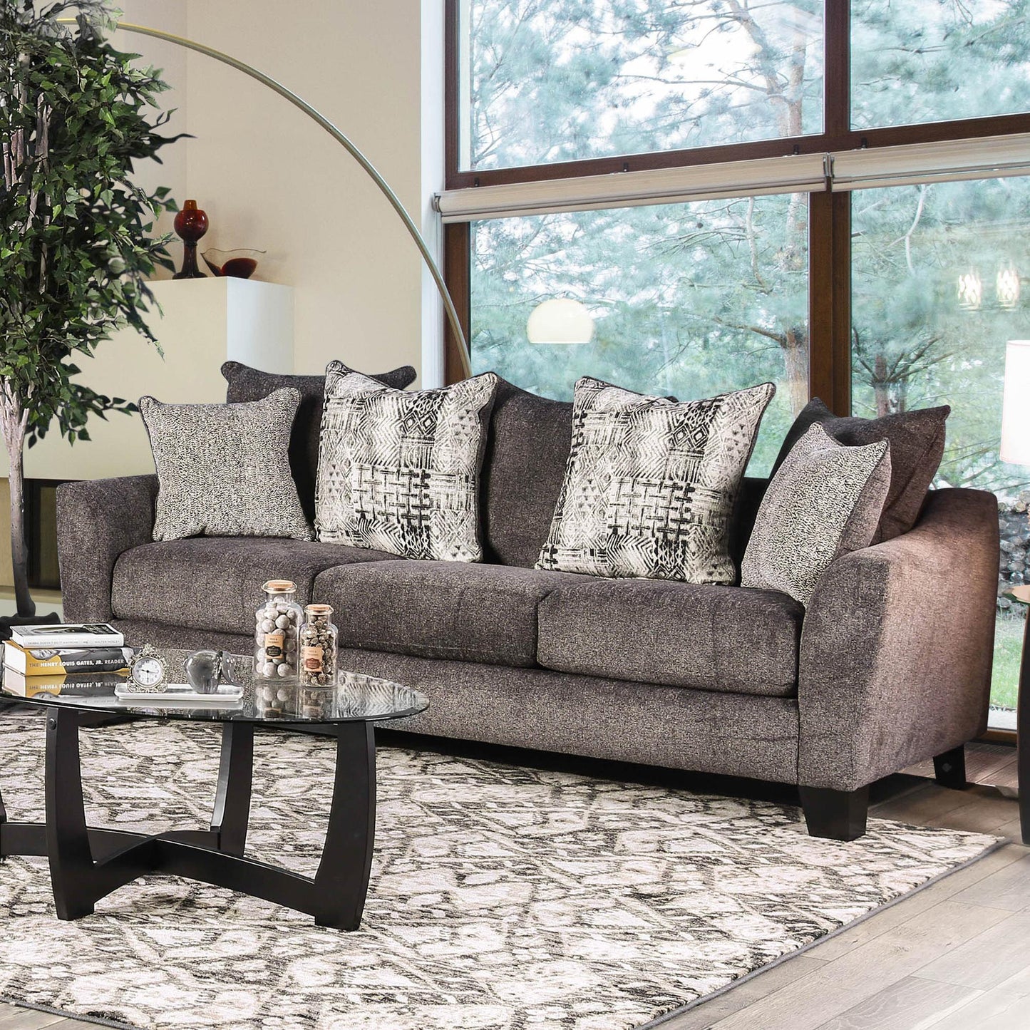  Furniture of America Jena Stationary Fabric Sofa SM5159-SF IMAGE 1