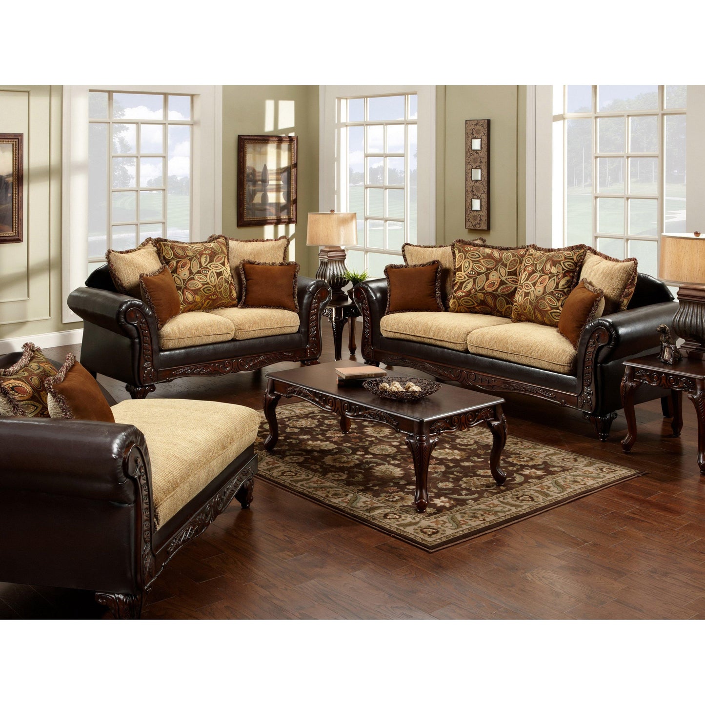 Furniture of America Doncaster Stationary Fabric Sofa SM7430-SF IMAGE 2