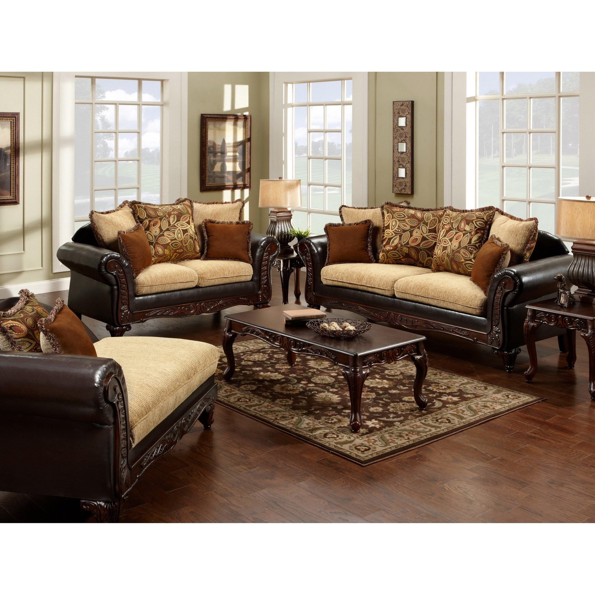  Furniture of America Doncaster Stationary Fabric Sofa SM7430-SF IMAGE 2