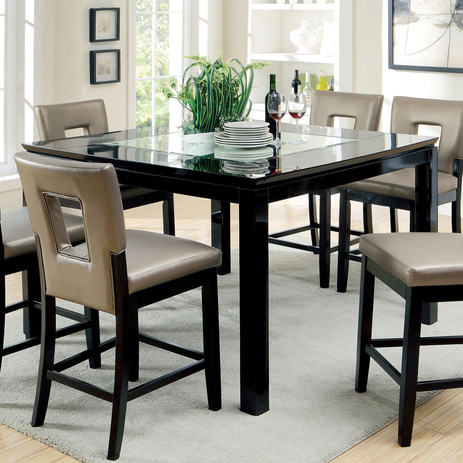  Furniture of America Square Evant II Counter Height Table with Mirror Top CM3320PT IMAGE 1