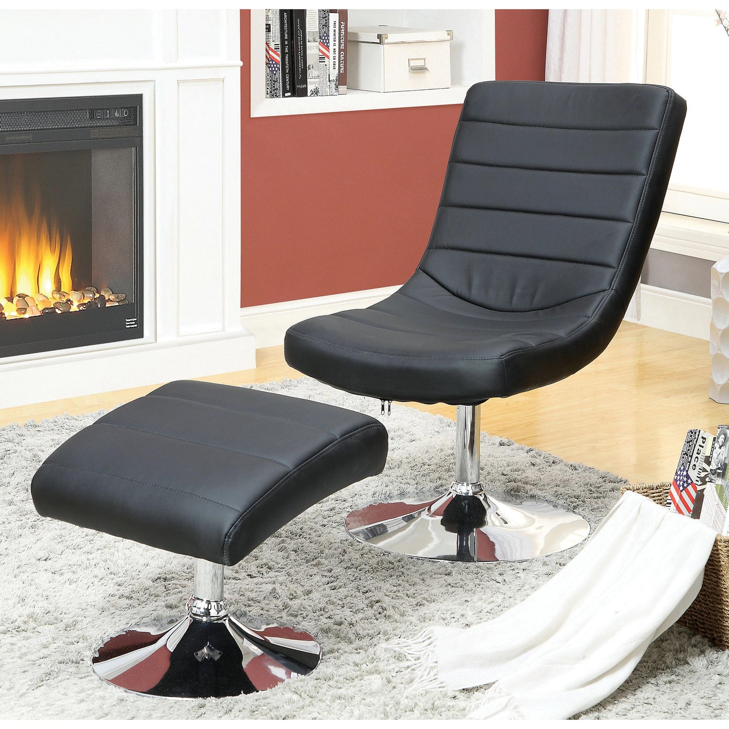  Furniture of America Valerie Leatherette Chair CM-AC6036BK IMAGE 4