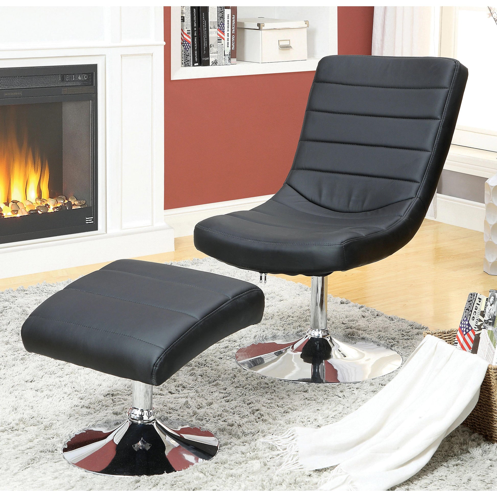  Furniture of America Valerie Leatherette Chair CM-AC6036BK IMAGE 4