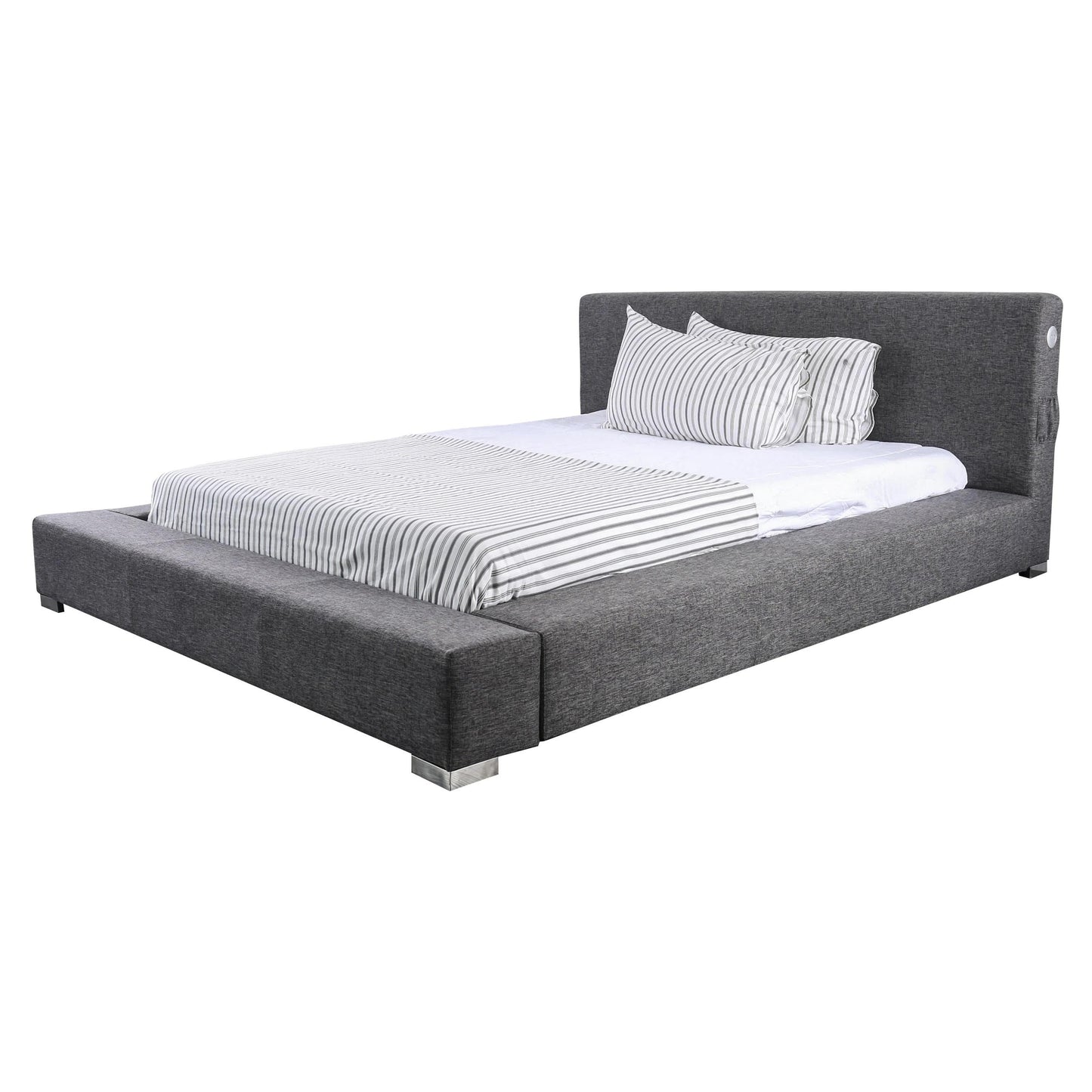  Furniture of America Canaves King Upholstered Platform Bed CM7142DG-EK-BED IMAGE 1