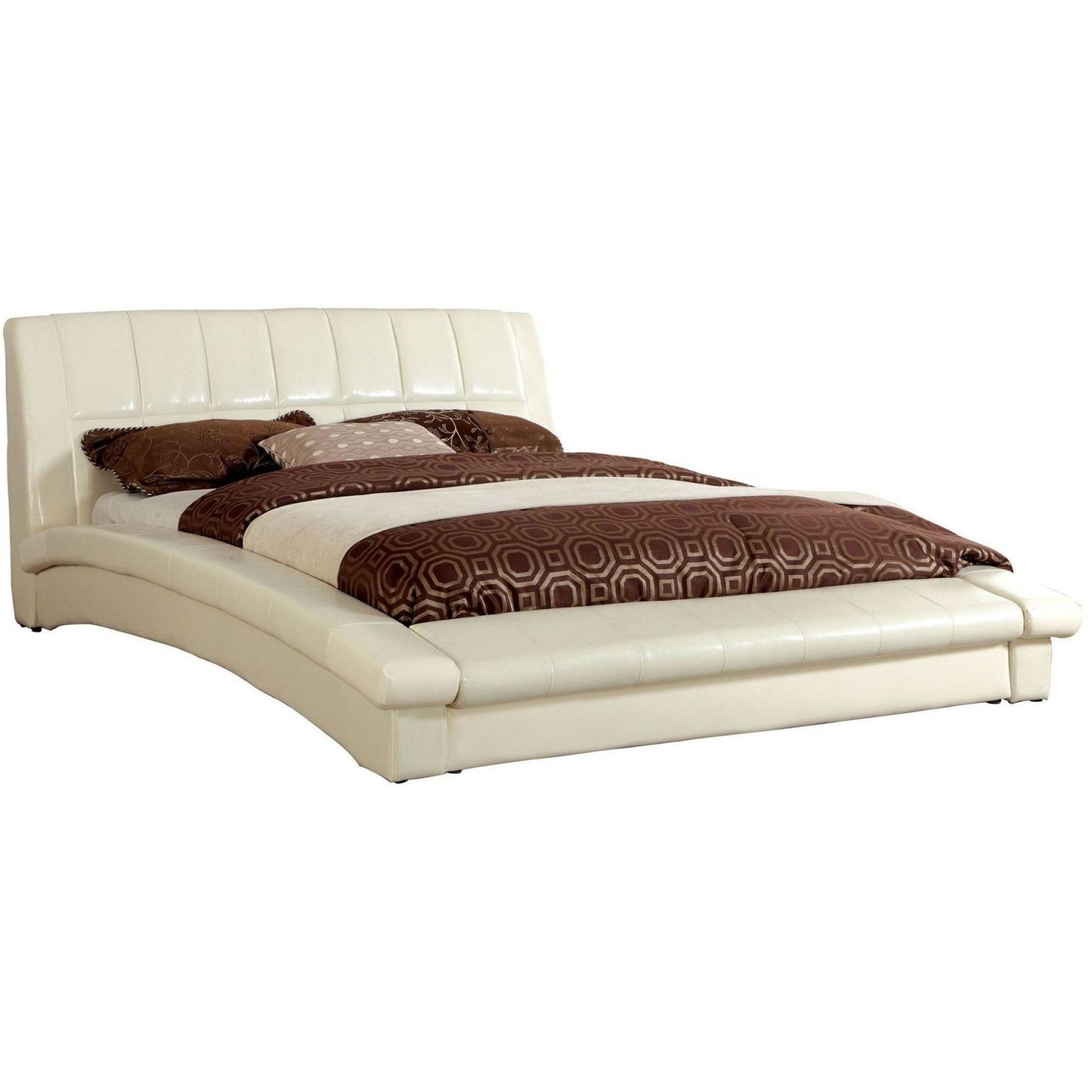  Furniture of America Vizela King Upholstered Platform Bed CM7604IV-EK-BED IMAGE 1