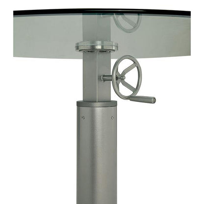  Furniture of America Round Helene Adjustable Height Dining Table with Glass Top and Pedestal Base CM3378RT-TABLE IMAGE 9