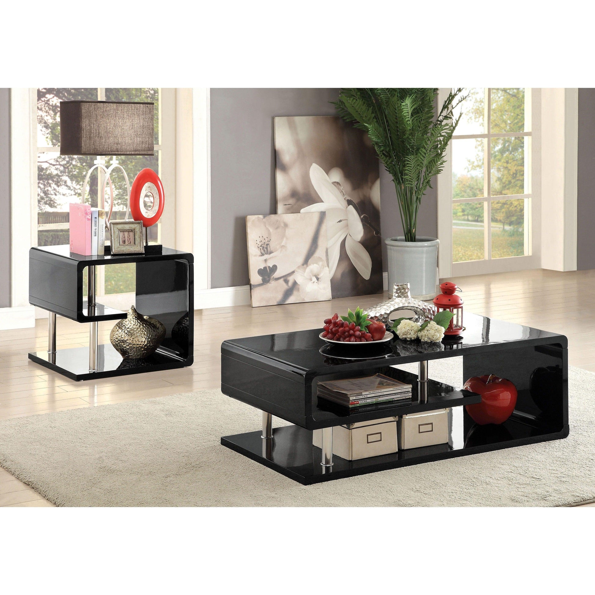 Furniture of America Ninove End Table CM4057BK-E IMAGE 3