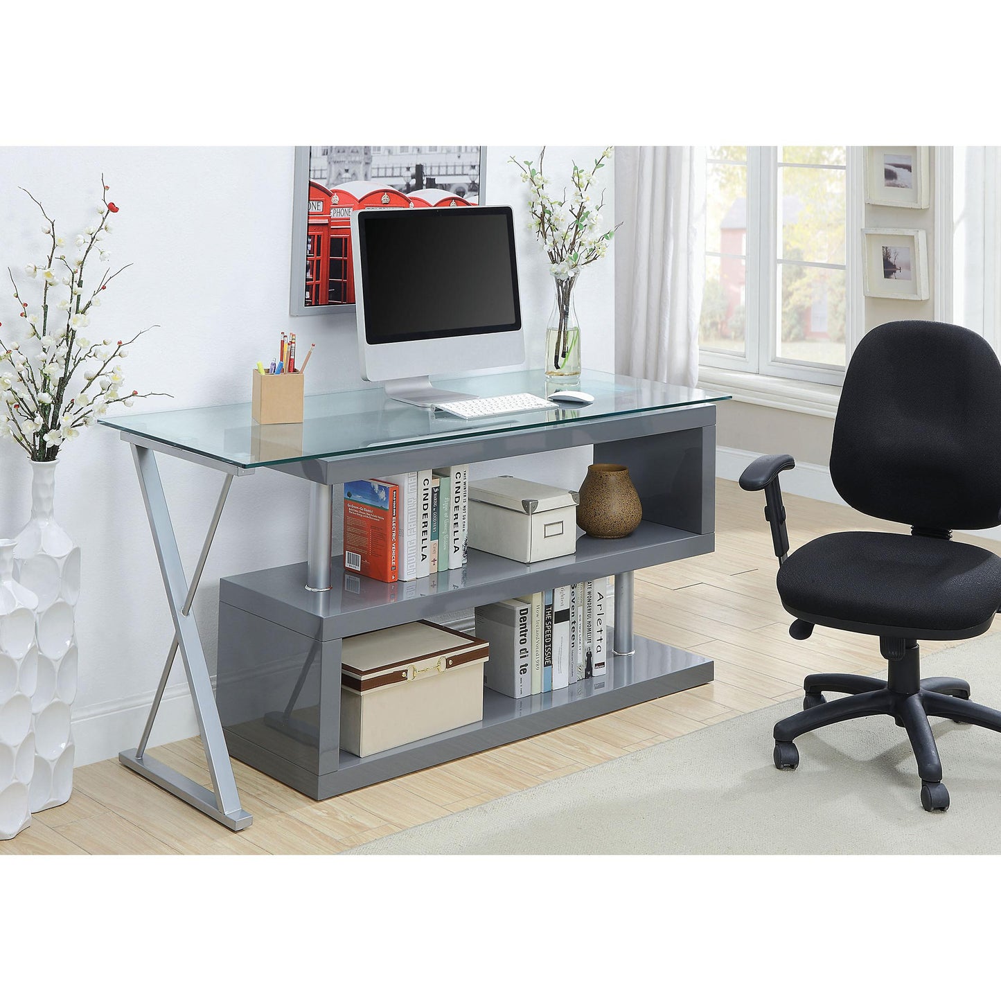  Furniture of America Office Desks Desks CM-DK6131GY IMAGE 2