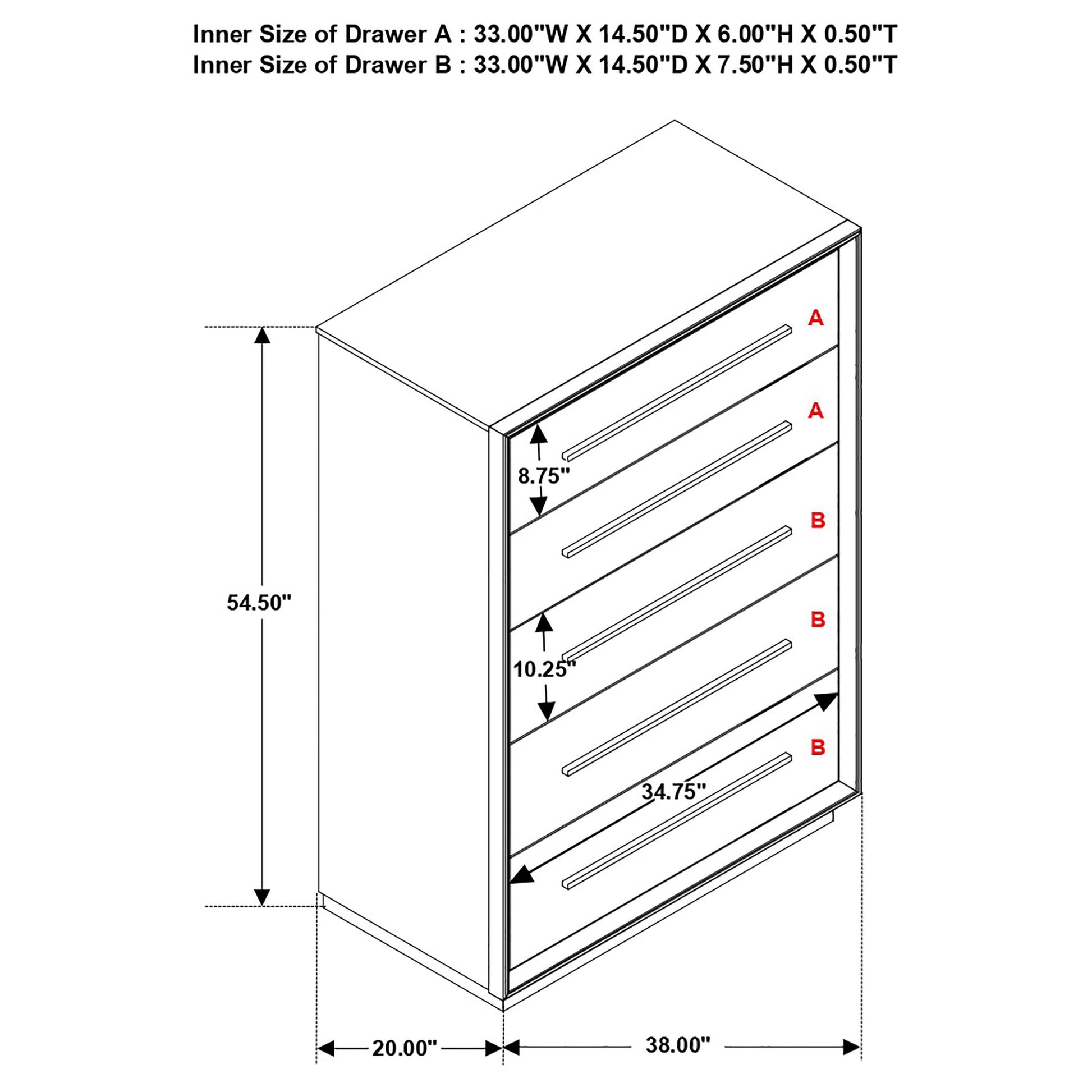  Coaster Furniture Durango 223265 5-Drawer Bedroom Chest - Smoked Peppercorn IMAGE 10