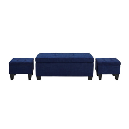  Elements International Ethan UEH080100CA Storage Bench Set - Heirloom Blue IMAGE 1