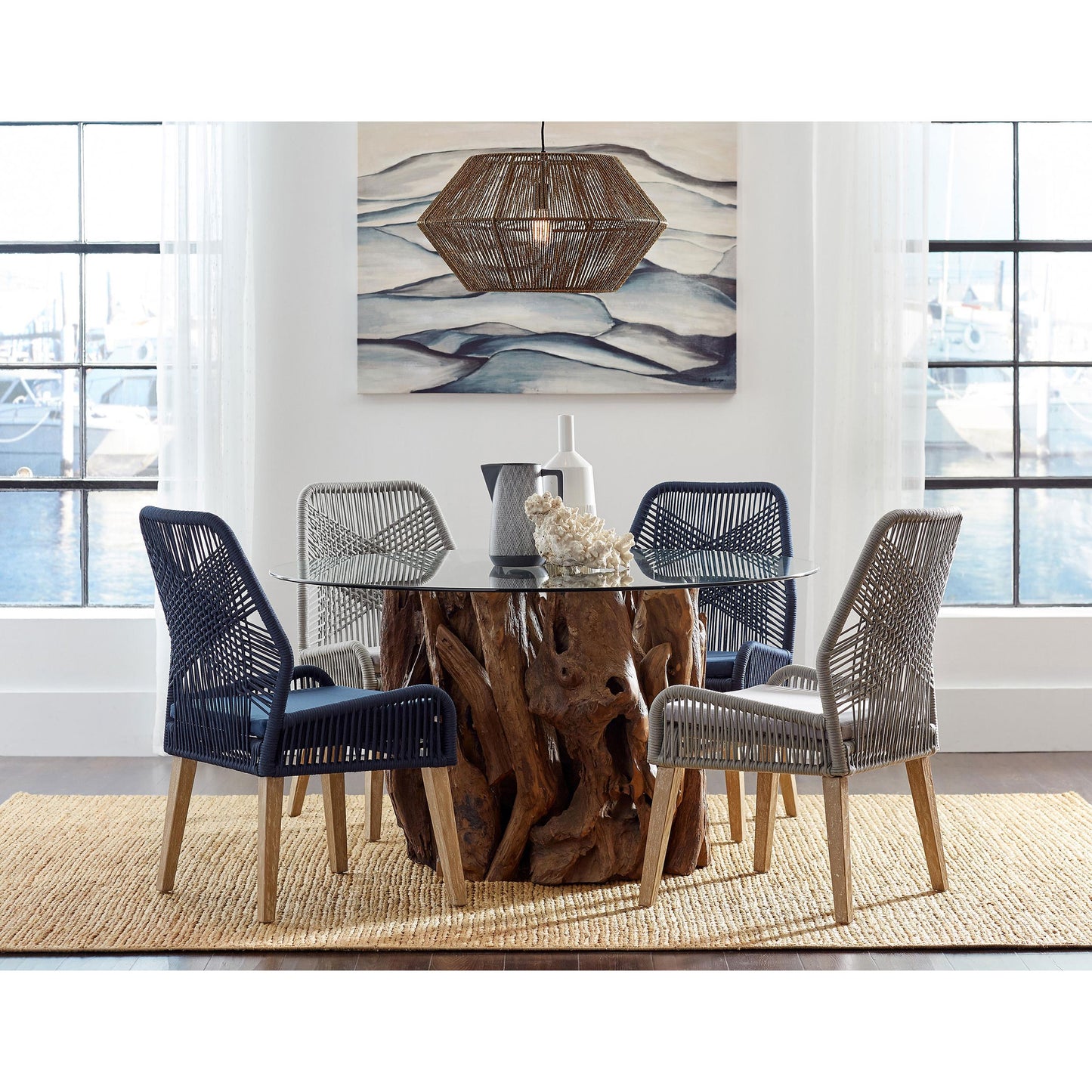 Coaster Furniture Nakia 110033 Woven Rope Dining Side Chairs - Grey IMAGE 9