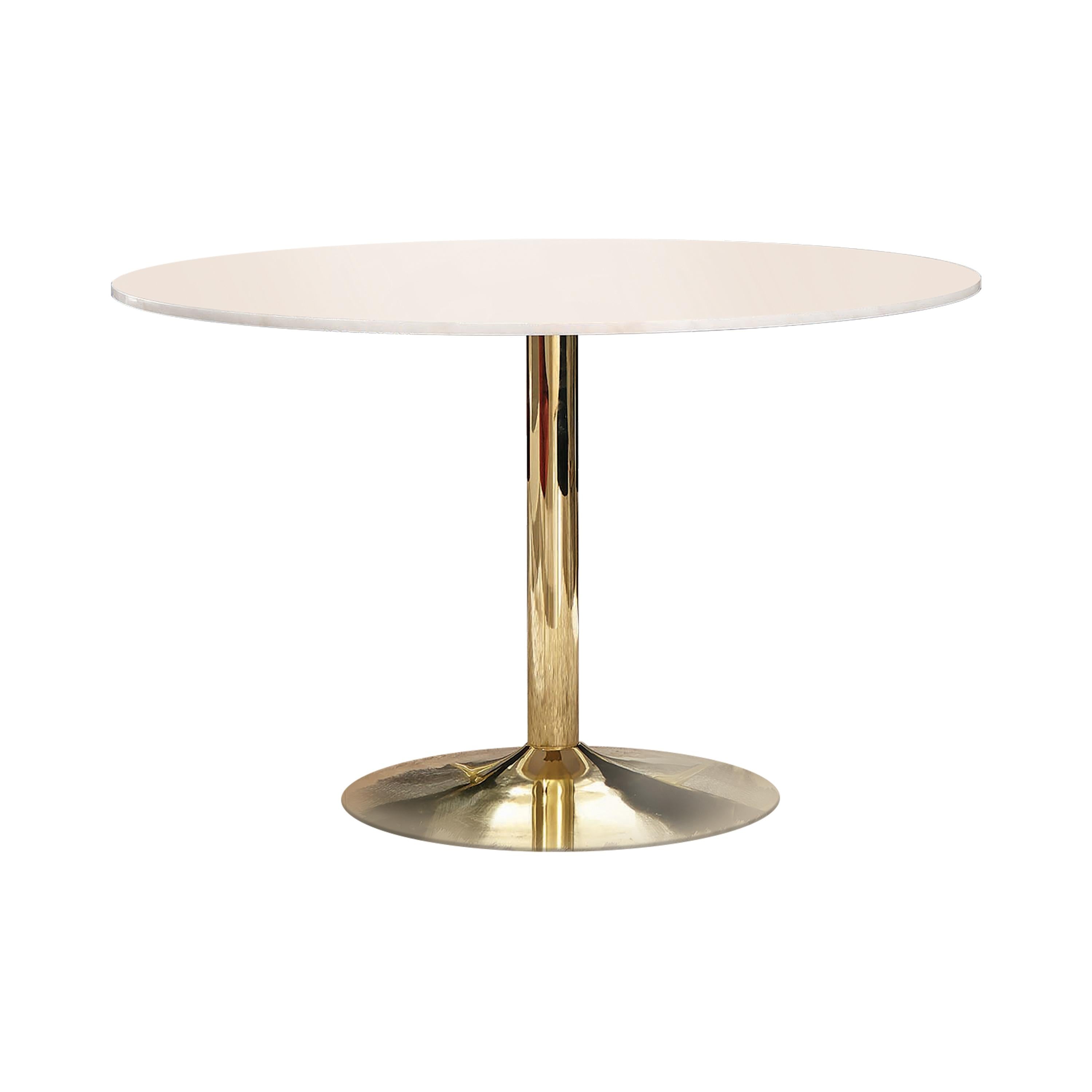 Coaster Furniture Kella 192061 Round 50-inch Marble Top Dining Table - White Marble IMAGE 1