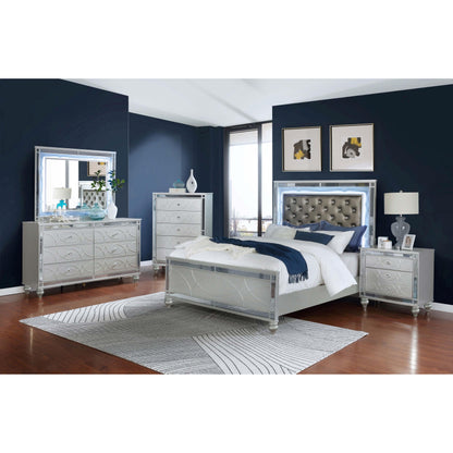 Coaster Furniture Gunnison 223212 2-Drawer Nightstand - Silver Metallic IMAGE 10