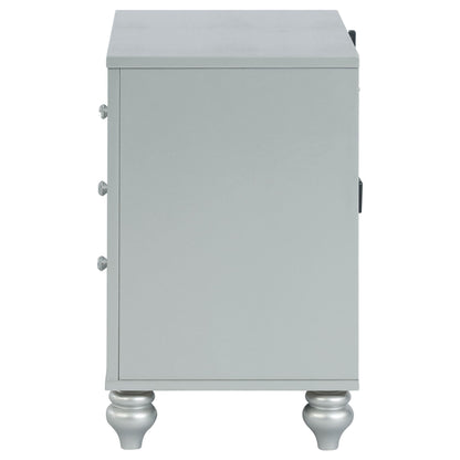 Coaster Furniture Gunnison 223212 2-Drawer Nightstand - Silver Metallic IMAGE 4