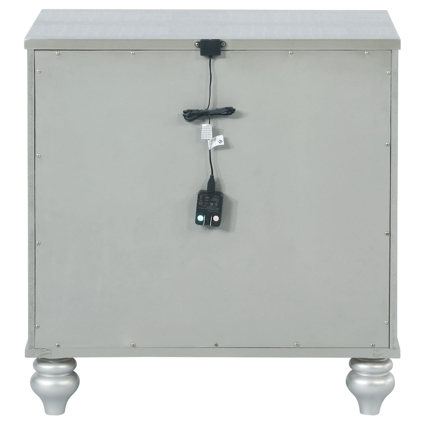 Coaster Furniture Gunnison 223212 2-Drawer Nightstand - Silver Metallic IMAGE 6