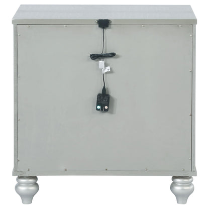 Coaster Furniture Gunnison 223212 2-Drawer Nightstand - Silver Metallic IMAGE 6