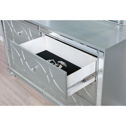  Coaster Furniture Gunnison 223213 6-Drawer Dresser - Silver Metallic IMAGE 11