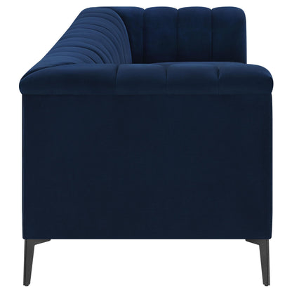 Coaster Furniture Chalet 509211 Upholstered Tuxedo Arm Tufted Sofa - Blue IMAGE 7