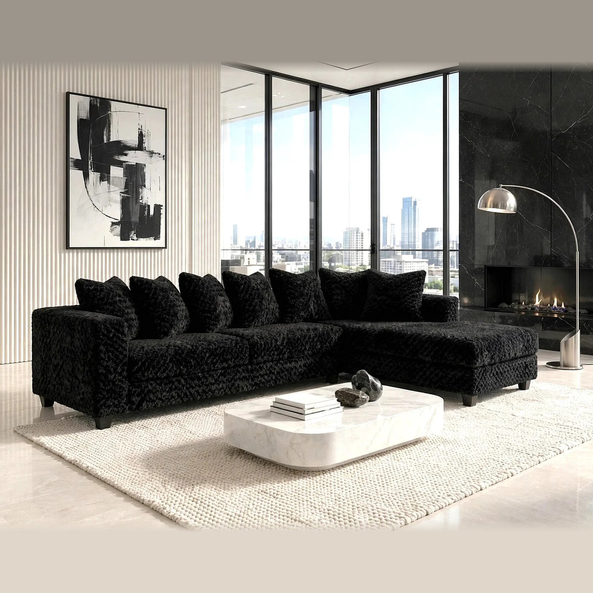 610 sectional - black